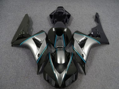 2006-2007 Silver with Blue Pin Stripe CBR1000RR Motorcycle Fairings