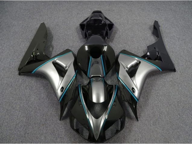 2006-2007 Silver with Blue Pin Stripe CBR1000RR Motorcycle Fairings