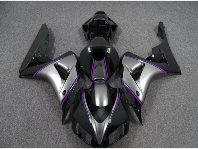 2006-2007 Silver with Dark Purple Pin Stripe CBR1000RR Motorcycle Fairings