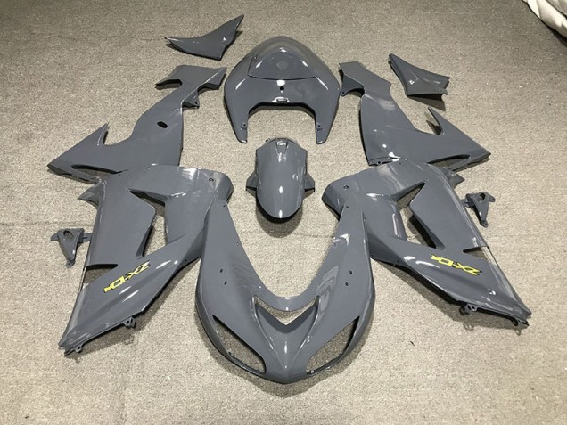 2006-2007 Smooth Grey & Yellow ZX10R Motorcycle Fairings
