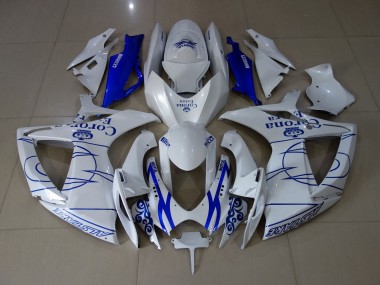 2006-2007 White Corona GSXR 600-750 Motorcycle Fairings