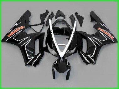 2006-2008 Black Gloss with White Daytona 675 Motorcycle Fairings