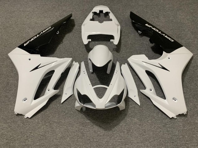 2006-2008 Gloss White and Black Daytona 675 Motorcycle Fairings