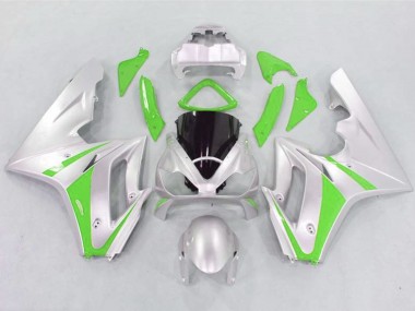 2006-2008 Green and Silver Daytona 675 Motorcycle Fairings
