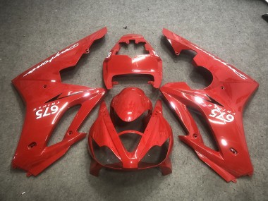 2006-2008 Red with White Decals Daytona 675 Motorcycle Fairings