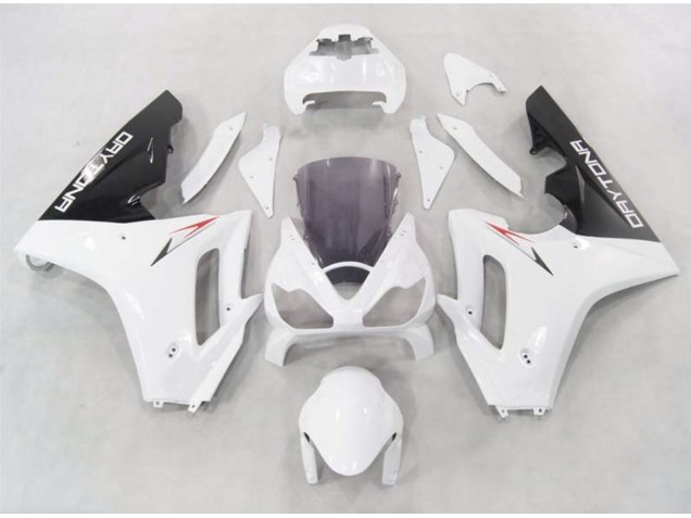 2006-2008 White w Black lowers Daytona 675 Motorcycle Fairings