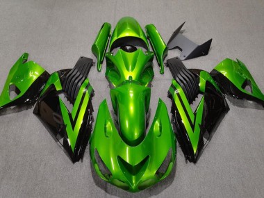 2006-2011 Bright Green & Black ZX14R Motorcycle Fairings