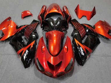 2006-2011 Burnt Orange Black ZX14R Motorcycle Fairings
