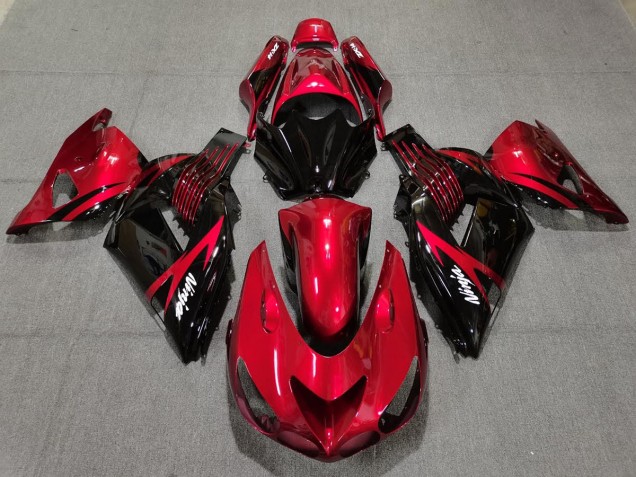 2006-2011 Fire Red and Black ZX14R Motorcycle Fairings