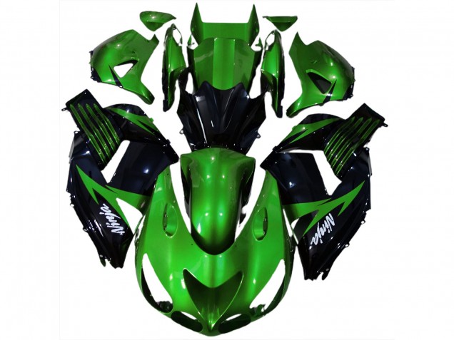 2006-2011 Gloss Green and Black ZX14R Motorcycle Fairings
