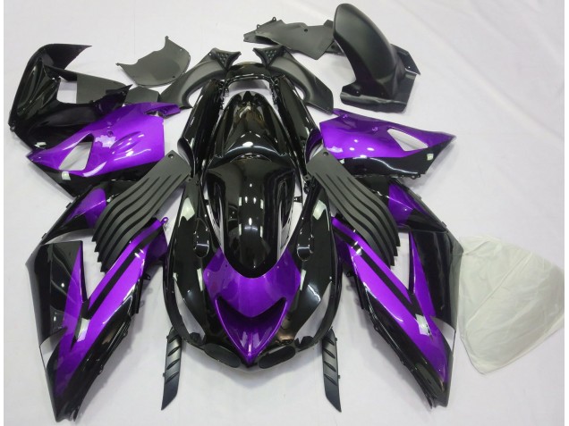 2006-2011 Gloss Purple and Black Plain ZX14R Motorcycle Fairings