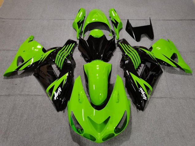 2006-2011 Lime Green and Black ZX14R Motorcycle Fairings