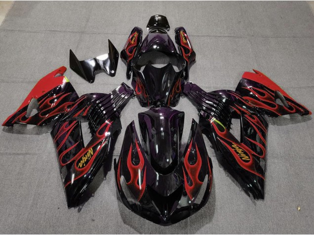 2006-2011 Red Flame ZX14R Motorcycle Fairings