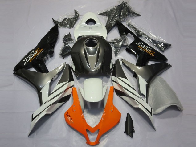 2007-2008 Black Grey and Orange CBR600RR Motorcycle Fairings
