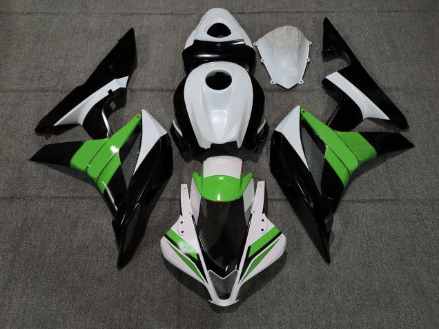 2007-2008 Black White and Green CBR600RR Motorcycle Fairings