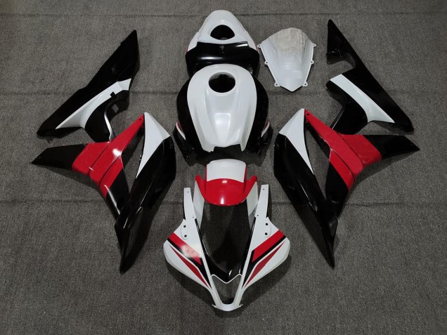 2007-2008 Black White and Red CBR600RR Motorcycle Fairings