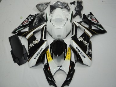 2007-2008 Black and White GSXR 1000 Motorcycle Fairings