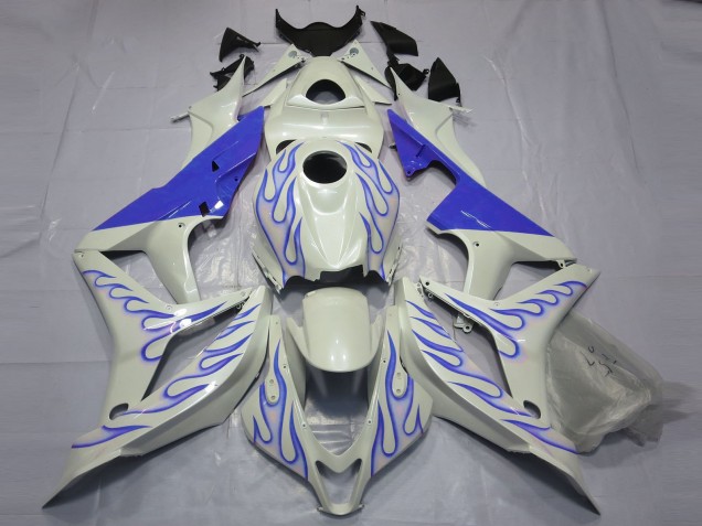 2007-2008 Blue Flame on White CBR600RR Motorcycle Fairings