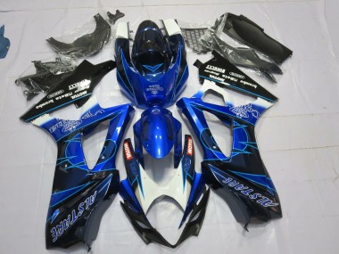 2007-2008 Blue and Black Corona GSXR 1000 Motorcycle Fairings