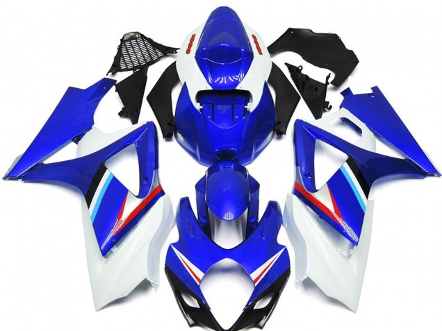 2007-2008 Blue and White Gloss GSXR 1000 Motorcycle Fairings