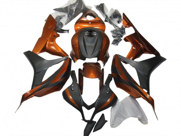2007-2008 Burnt Orange and Matte Black CBR600RR Motorcycle Fairings
