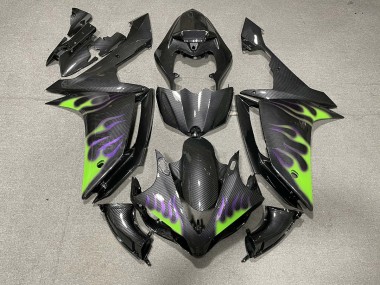 2007-2008 Carbon Fiber Style with Flames R1 Motorcycle Fairings