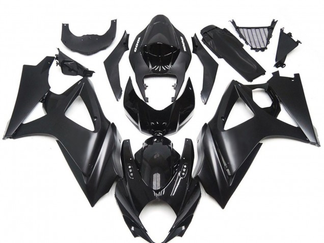 2007-2008 Custom Matte Black Slick GSXR 1000 Motorcycle Fairings