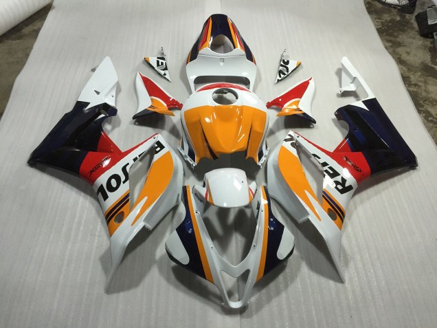 2007-2008 Custom White Repsol CBR600RR Motorcycle Fairings