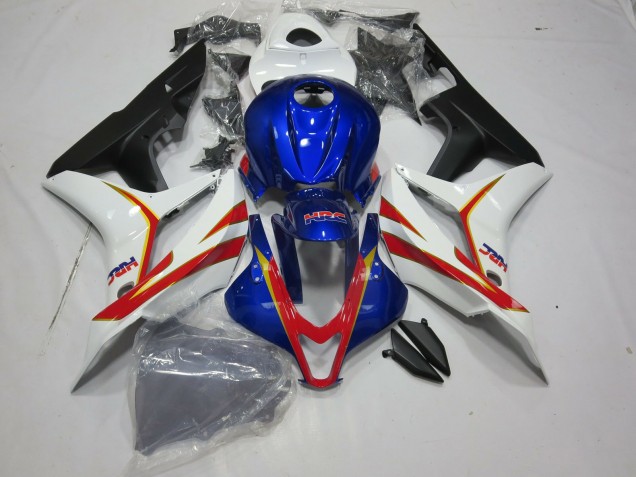2007-2008 Deep Blue White and Red HRC CBR600RR Motorcycle Fairings