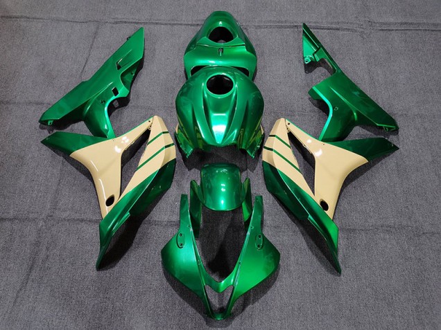 2007-2008 Emerald Green and Tan CBR600RR Motorcycle Fairings