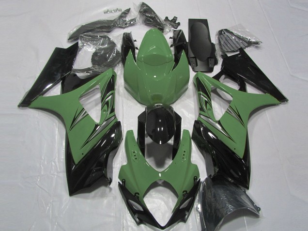 2007-2008 Forest Green and Black GSXR 1000 Motorcycle Fairings