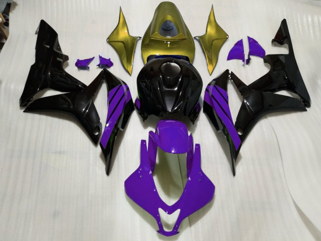 2007-2008 Gloss Black & Purple and Gold Accents CBR600RR Motorcycle Fairings