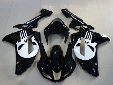 2007-2008 Gloss Black & Skull ZX6R Motorcycle Fairings