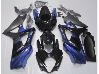 2007-2008 Gloss Black and Blue GSXR 1000 Motorcycle Fairings
