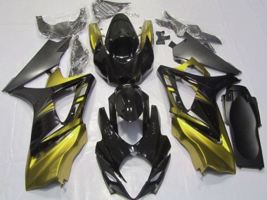 2007-2008 Gloss Black and Yellow GSXR 1000 Motorcycle Fairings