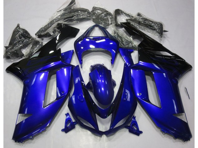 2007-2008 Gloss Blue & Black ZX6R Motorcycle Fairings
