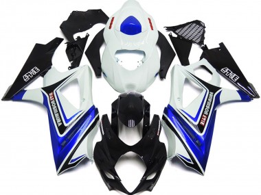 2007-2008 Gloss Blue with White and black OEM Style GSXR 1000 Motorcycle Fairings