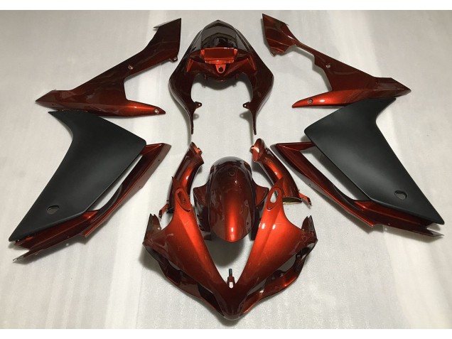 2007-2008 Gloss Dark Orange & Black R1 Motorcycle Fairings
