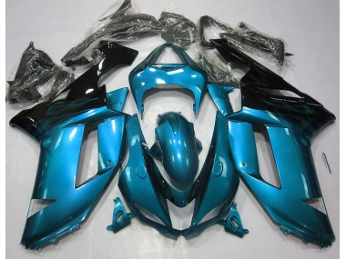 2007-2008 Gloss Light Blue & Black ZX6R Motorcycle Fairings