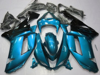 2007-2008 Gloss Light Blue & Black ZX6R Motorcycle Fairings