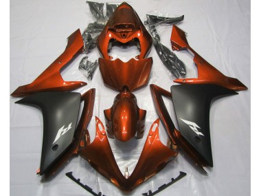 2007-2008 Gloss Orange and Black R1 Motorcycle Fairings