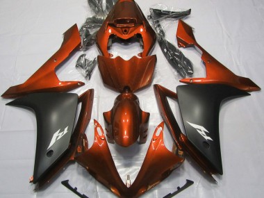 2007-2008 Gloss Orange and Black R1 Motorcycle Fairings