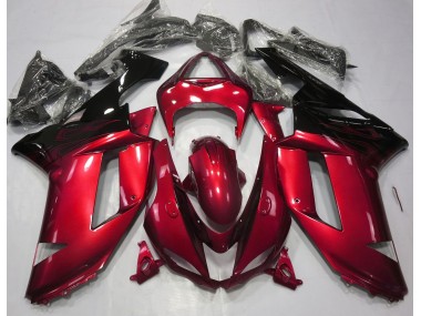 2007-2008 Gloss Red & Black ZX6R Motorcycle Fairings