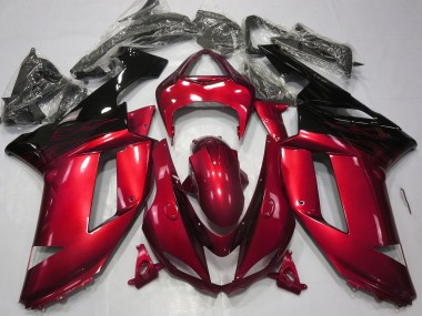 2007-2008 Gloss Red & Black ZX6R Motorcycle Fairings