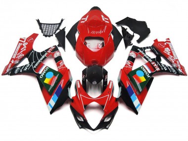 2007-2008 Gloss Red Multi Color GSXR 1000 Motorcycle Fairings