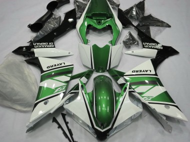 2007-2008 Gloss White and Green R1 Motorcycle Fairings