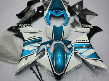 2007-2008 Gloss White and Light Blue R1 Motorcycle Fairings