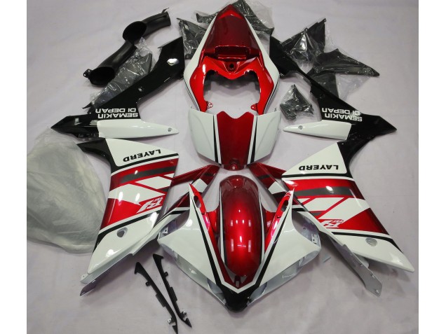 2007-2008 Gloss White and Red R1 Motorcycle Fairings