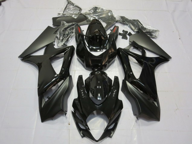 2007-2008 Gloss and Matte Black GSXR 1000 Motorcycle Fairings