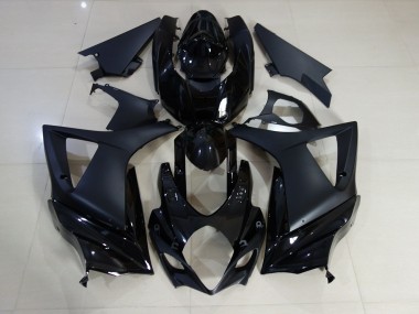 2007-2008 Gloss and Matte Black Plain GSXR 1000 Motorcycle Fairings